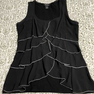 White House Black Market Ruffle Blouse Size M